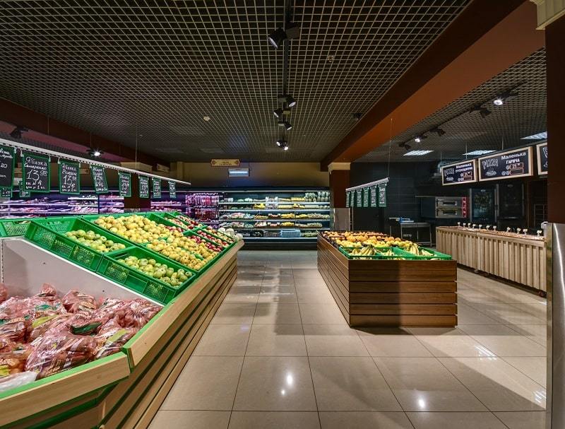 Услуги освещения продуктовых супермаркетов